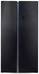 Большой чёрный холодильник Ginzzu NFK-605 черный