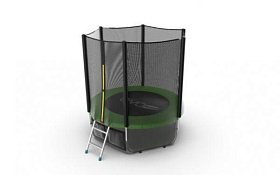 Недорогой батут для детей EVO FITNESS JUMP External + Lower net, 6ft (зеленый) + нижняя сеть фото 2 фото 2