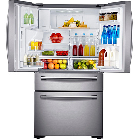 Серебристый холодильник Samsung RF 24HSESBSR