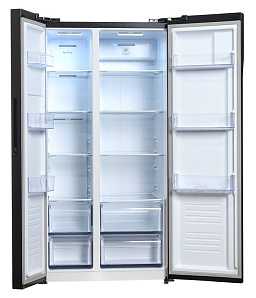 Двухкамерный холодильник с морозильной камерой Hyundai CS5003F черная сталь фото 3 фото 3