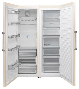 Бежевый холодильник с зоной свежести Scandilux SBS 711 EZ 12 B фото 4 фото 4