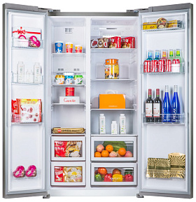 Большой холодильник с двумя дверями Ascoli ACDI 571 cтальной