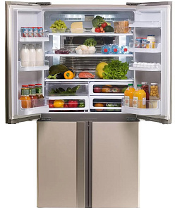 Бежевый холодильник шириной 90 см Sharp SJ EX98F BE