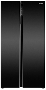 Двухкамерный однокомпрессорный холодильник  Hyundai CS6503FV черное стекло фото 2 фото 2