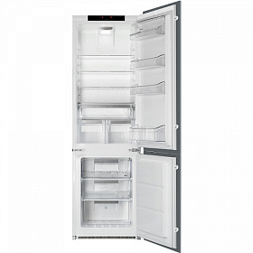 Узкий двухкамерный холодильник с No Frost Smeg C7280NLD2P