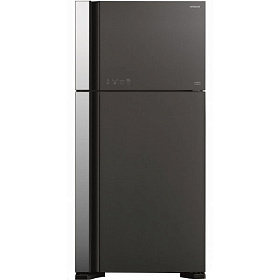Большой чёрный холодильник HITACHI R-VG 662 PU3 GGR