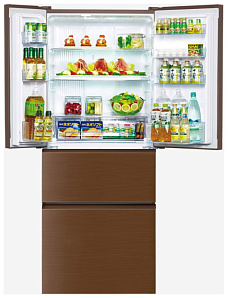 Широкий холодильник с нижней морозильной камерой Panasonic NR-D 535 YG-T8 коричневый