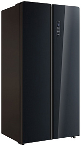 Большой чёрный холодильник Zarget ZSS 615 BLG
