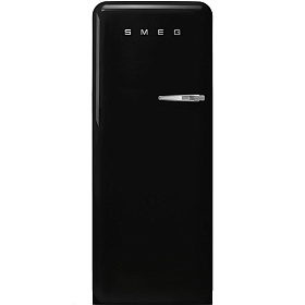Чёрный маленький холодильник Smeg FAB28LNE1