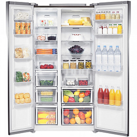 Широкий двухдверный холодильник с морозильной камерой Samsung RS 552NRUA9M