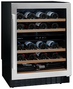 Отдельно стоящий винный шкаф Climadiff Avintage AVU 54 SXDZA чёрный с серебристой рамкой