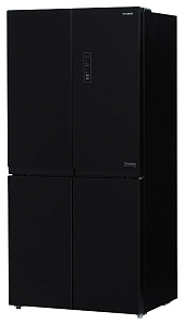 Холодильник с зоной свежести Hyundai CM5005F черное стекло