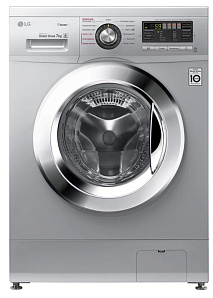 Серебристая стиральная машина LG F1296HDS4