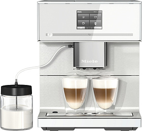 Белая кофемашина с капучинатором Miele CM7350 BRWS