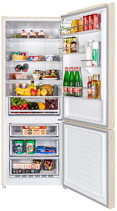 Двухкамерный холодильник цвета слоновой кости Maunfeld MFF1857NFBG