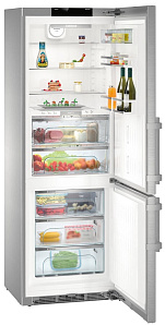Серебристый холодильник Liebherr CBNPes 5758