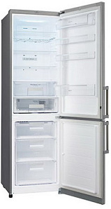 Серебристый холодильник LG GA-B 489 YAKZ