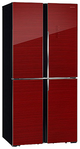 Холодильник бордового цвета Hiberg RFQ-490 DX NFGR
