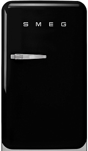 Чёрный маленький холодильник Smeg FAB10RNE