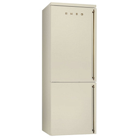 Бежевый холодильник шириной 70 см Smeg FA8003POS