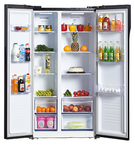 Двухдверный холодильник с морозильной камерой Hyundai CS5003F черная сталь фото 4 фото 4