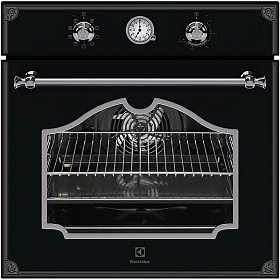 Духовой шкаф чёрного цвета в стиле ретро Electrolux OPEB2320B