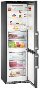 Чёрный двухкамерный холодильник Liebherr CBNbs 4878