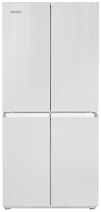 Холодильник шириной 80 см Ginzzu NFK-425 белое стекло
