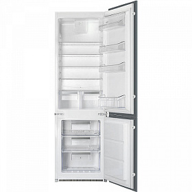 Узкий двухкамерный холодильник с No Frost Smeg C7280NEP