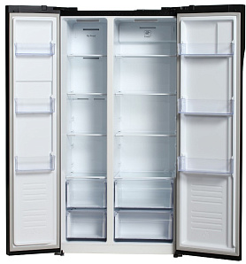 Двухкамерный холодильник шириной 48 см  Hyundai CS5003F черное стекло фото 3 фото 3