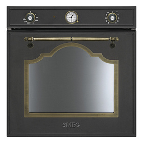 Духовой шкаф чёрного цвета в стиле ретро Smeg SC750AO-8