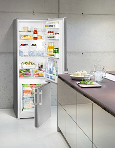 Маленький серебристый холодильник Liebherr CUef 2811 фото 4 фото 4