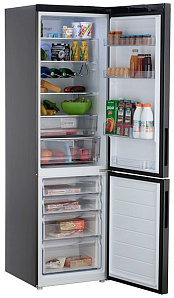Черный стеклянный холодильник  Haier C2F 737 CBXG фото 3 фото 3