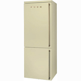 Бежевый холодильник шириной 70 см Smeg FA8003PS