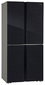 Большой чёрный холодильник Hiberg RFQ-490 DX NFGS