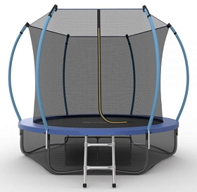Детский батут для дачи с сеткой EVO FITNESS JUMP Internal + Lower net, 8ft (синий) + нижняя сеть