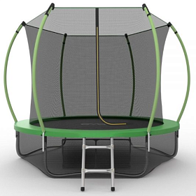 Недорогой батут с сеткой EVO FITNESS JUMP Internal + Lower net, 8ft (зеленый) + нижняя сеть