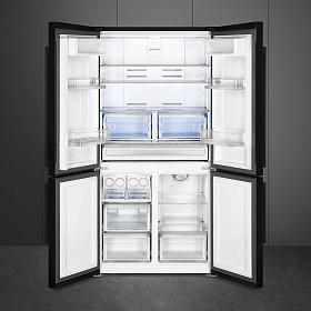 Большой чёрный холодильник Smeg FQ60NDF фото 2 фото 2