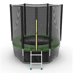 Детский батут для дачи с сеткой EVO FITNESS JUMP External + Lower net, 6ft (зеленый) + нижняя сеть