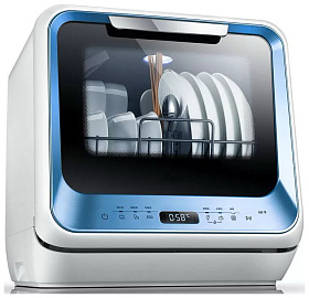 Узкая посудомоечная машина 45 см Midea MCFD 42900 BL MINI голубая