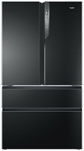 Чёрный холодильник с No Frost Haier HB 25 FSNAAA RU black inox