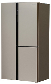 Бежевый холодильник Side-by-Side Hyundai CS5073FV шампань стекло
