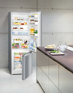 Серебристые двухкамерные холодильники Liebherr Liebherr CUel 2831 фото 4 фото 4