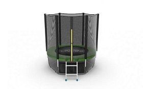 Недорогой батут для дачи EVO FITNESS JUMP External + Lower net, 6ft (зеленый) + нижняя сеть фото 3 фото 3