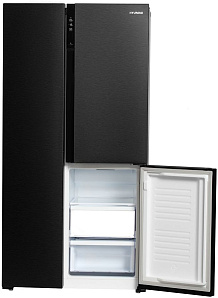 Двухстворчатый чёрный холодильник Hyundai CS5073FV графит фото 4 фото 4