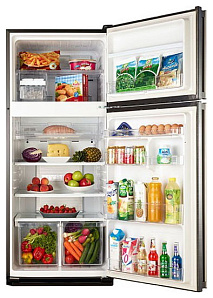 Широкий холодильник с верхней морозильной камерой Sharp SJ-PC 58 ABK