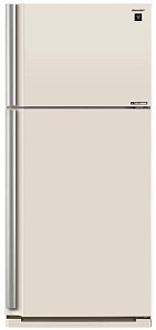 Широкий бежевый холодильник Sharp SJ-XE 55PMBE