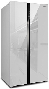 Тихий холодильник с no frost Hyundai CS6503FV белое стекло фото 2 фото 2