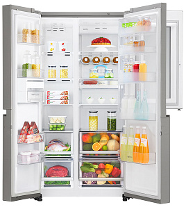 Серебристый холодильник LG GC-Q 247 CABV