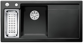 Чёрная мойка Blanco AXON II 6 S (чаша слева) керамика клапан-автомат InFino®